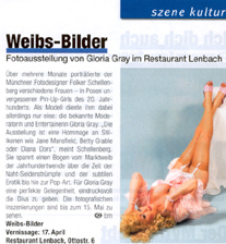 SERGEJ 04/07: Das LENBACH prsentiert: WEIBS-BILDER - Photographien von Gloria Gray und Folker Schellenberg